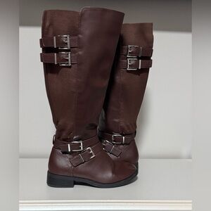 Torrid Wide Calf Brown Knee Boots